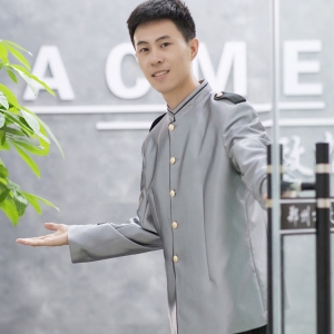L6202001 ชุดพนักงานต้อนรับประตูโรงแรม ชุดเครื่องแบบพนักงาน ชุดพนักงานต้อนรับโรงแรม ชุดพนักงานต้อนรับ ชุดพนักงานโรงแรมชาย เทา S M L XL XXL 3XL L6202001 ชุด