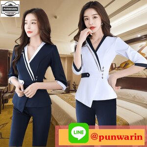 ชุดพนักงานนวดสปา ชุดพนักงานเสริมสวย ชุดทำงาน ชุดสูท ชุดพนักงานคลินิค สีภาพ S-3XL S6505003 ชุด **สั่งขั้นต่ำ 2 ชุด