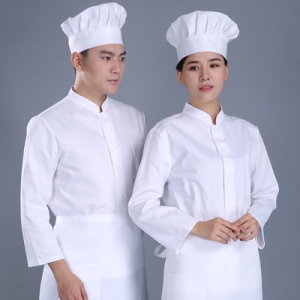 เสื้อเชฟ เสื้อพ่อครัว เสื้อแม่ครัว เสื้อพนักงานทำอาหาร เสื้อกุ๊ก แขนยาว ร้านอาหารญี่ปุ่น สีภาพ M-4XL C6209001 เสื้อตัวเดียว