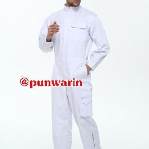 ชุดหมีช่างวิศวกรรมช่างไฟฟ้าอุตาสาหกรรมช่างก่อสร้างช่างประปาช่างยนตร์ซ่อมเครื่องแขนยาว สีภาพ M-4XL B6209004 ชุด