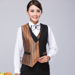 N6205012 ชุดพนักงานไนท์คลับ,Night wear,Tooling Bar Waiter,ชุดพนักงานบาร์,ชุดพนักงานโรงหนัง,ชุดพนักงานโรงละคร คาซิโน สีภาพ M-3XL N6205012 เสื้อกั๊กตัวเดียว