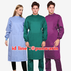 ชุดฟอร์มพนักงานสำเร็จรูป ชุดหมอผ่าตัด ชุดพยาบาลห้องผ่าตัด เขียว ฟ้า ม่วง S-2XL T6211002 ชุด