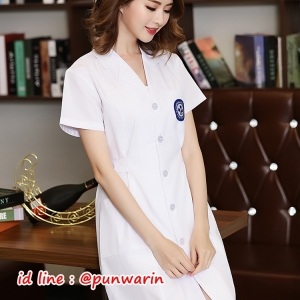 ชุดฟอร์มพนักงานสำเร็จรูปคลินิคทันตแพทย์ ชุดฟอร์มพนักงานนวดสปา ชุดพนักงานสปา ชุดพนักงานเสริมสวย คุณภาพดี สีภาพ S-3XL TS6301016 เสื้อ