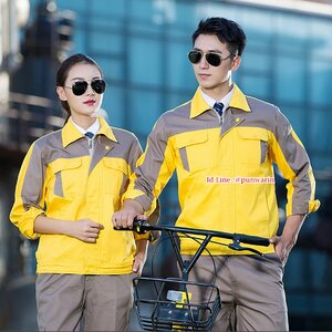 ชุดฟอร์มพนักงานช่างวิศวกรรมช่างยนตร์ช่างก่อสร้างโรงงานอุตาสาหกรรมแขนยาว สีภาพ S-4XL M6308003 ชุด