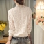 RP5911049 เสื้อลูกไม้เกาหลีสวยหวาน คอสูงแขนยาวฤดูใบไม้ร่วงและฤดูหนาว(พรีออเดอร์) RP5911049 ตัว