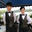 N6205001 ชุดพนักงานไนท์คลับ,Night wear,Tooling Bar Waiter,ชุดพนักงานบาร์,ชุดพนักงานโรงหนัง,ชุดพนักงานโรงละคร สีภาพ M-4XL N6205001 เสื้อกั๊กตัวเดียว