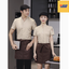 เสื้อพนักงานต้อนรับ เสื้อพนักงานเสริฟ เสื้อพนักงานโรงแรม เสื้อพนักงานร้านอาหาร เสื้อพนักงานซุปเปอร์มาร์เก็ต เสื้อพนักงานร้านกาแฟ น้ำตาลอ่อน M-5XL F6805003 เสื้อ