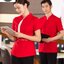 ชุดพนักงานร้านอาหารร้านกาแฟโรงแรมรีสอร์ต แขนสั้น น้ำเงิน แดง เขียวอ่อน L-4XL FC6701003 เสื้อ **ไม่มีขั้นต่ำ