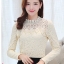 RP5911047 เสื้อลูกไม้เกาหลีสวยหวาน คอสูงแขนยาวฤดูใบไม้ร่วงและฤดูหนาว (พรีออเดอร์) RP5911047 ตัว