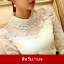 RP5911004 เสื้อลูกไม้สีขาว สีดำเกาหลีสวยหวาน คอเต่าแขนยาว (พรีออเดอร์) RP5911004 ตัว