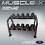 ดัมเบลเหล็กหุ้มยางพร้อมชั้นวาง 6 คู่ MuscleX