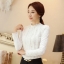 RP5911056 เสื้อลูกไม้เกาหลีสวยหวาน คอสูงแขนยาวฤดูหนาว(พรีออเดอร์) RP5911056 ตัว