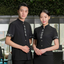 เสื้อฟอร์มพนักงานร้านอาหารกาแฟโรงแรม แขนสั้น ดำ แดง M-3XL F6708006 เสื้อ+เปื้อน* ขั้นต่ำ 2 ตัว