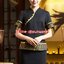 เครื่องแบบชุดฟอร์มพนักงานร้านอาหารกาแฟโรงแรม แขนสั้นผ้าฝ้ายคอจีน ดำ S-2XL F6008003 ตัว
