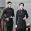 F6202004 เสื้อพนักงานต้อนรับ เสื้อพนักงานเสริฟ เสื้อพนักงานโรงแรม เสื้อพนักงานร้านอาหาร ดำ แดง เขียว ส้ม M-3XL F6202004 เสื้อ+ ผ้ากันเปื้อน