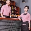 F6109007 เสื้อพนักงานต้อนรับพนักงานเสริฟเสื้อพนักงานโรงแรมนรีสอร์ทเสื้อเชิ้ตลายทางแขนยาว น้ำตาล ฟ้า ส้ม ม่วง L-3XL F6109007 ตัว