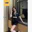 ชุดพนักงานนวดสปา ชุดพนักงานเสริมสวย ชุดทำงาน ชุดกระโปรงความงาม ดำ S-3XL S6809001 ชุด