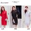 เดรสลูกไม้สีดำ สีแดงขาวคอกลมแขนยาวเก๋เกาหลีเข้ารูปเซ็กซี (พรี) แดง ดำ ขาว S-3XL RP6401001 ชุด