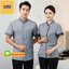 เสื้อพนักงานทำความสะอาด เสื้อแม่บ้าน เสื้อแม่บ้านโรงแรมรีสอร์ท เทา ฟ้า L-5XL D6404005 ตัว