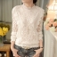 RP5911049 เสื้อลูกไม้เกาหลีสวยหวาน คอสูงแขนยาวฤดูใบไม้ร่วงและฤดูหนาว(พรีออเดอร์) RP5911049 ตัว