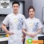 เสื้อเชฟ เสื้อพ่อครัว เสื้อแม่ครัว เสื้อพนักงานทำอาหาร เสื้อกุ๊ก ลายมังกร สีภาพ M-3XL C6512001 เสื้อ